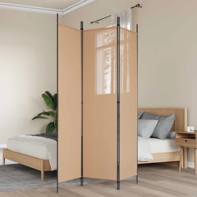 vidaXL 3-Panel Room Divider Beige 150 x 200 cm Stof, foto 2