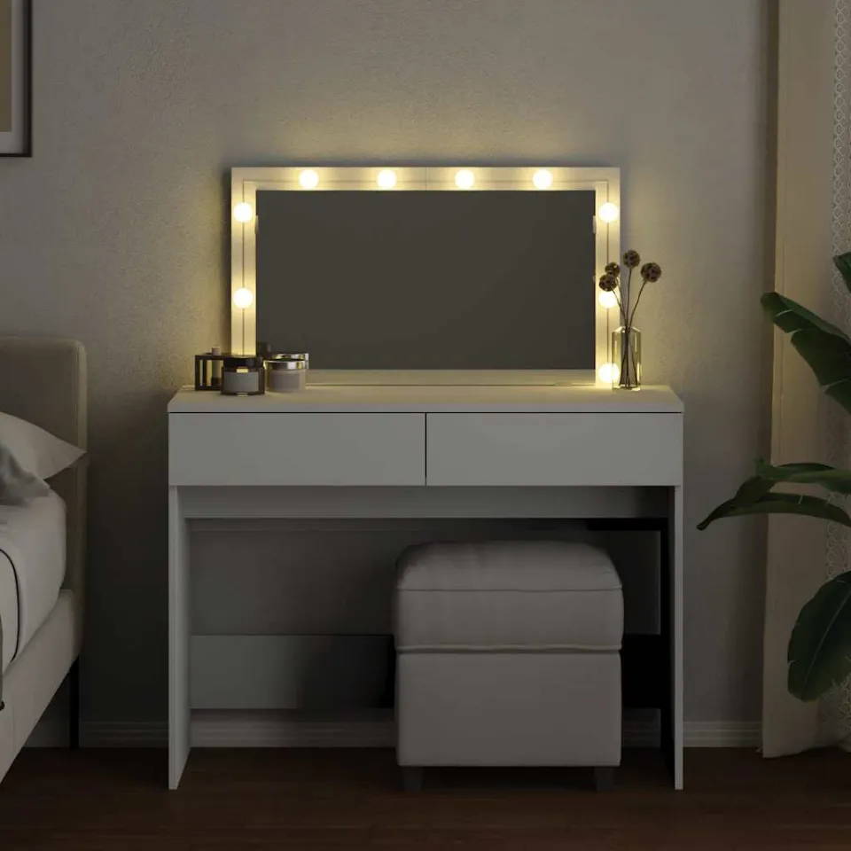 vidaXL Kaptafel met LED-verlichting 100x40x120 cm wit, foto 3