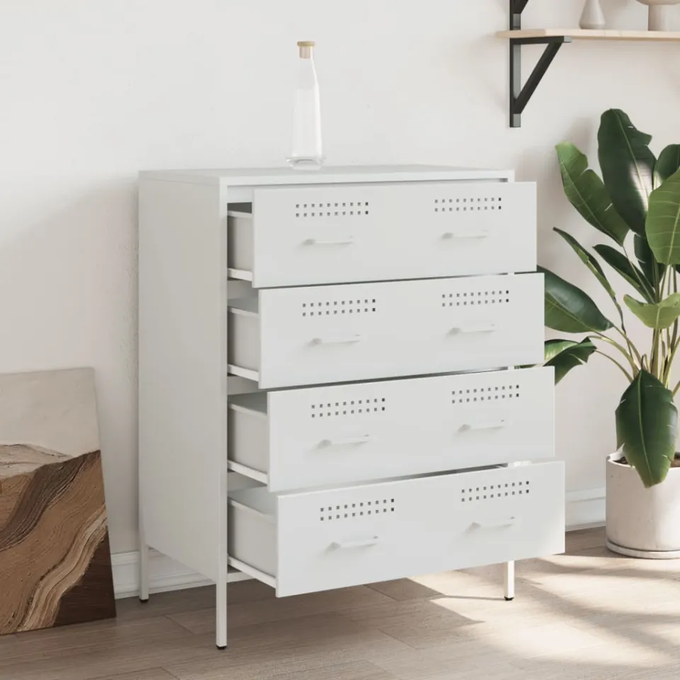 vidaXL Dressoir 68x39x89 cm staal wit, foto 3