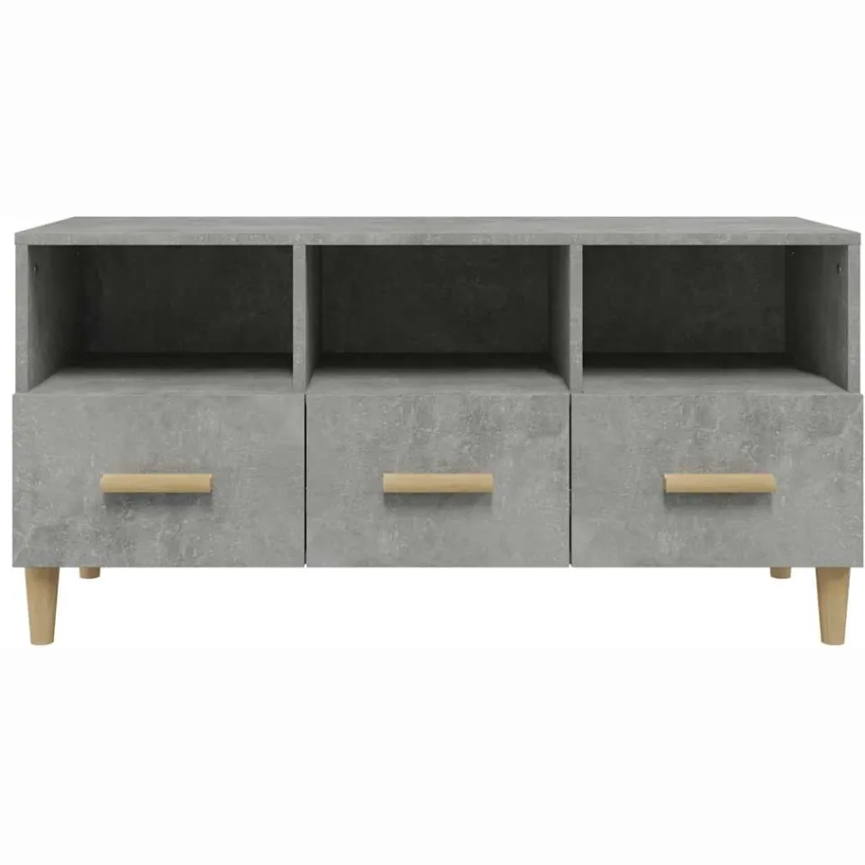vidaXL Tv-meubel 102x36x50 cm bewerkt hout betongrijs grijs, foto 4