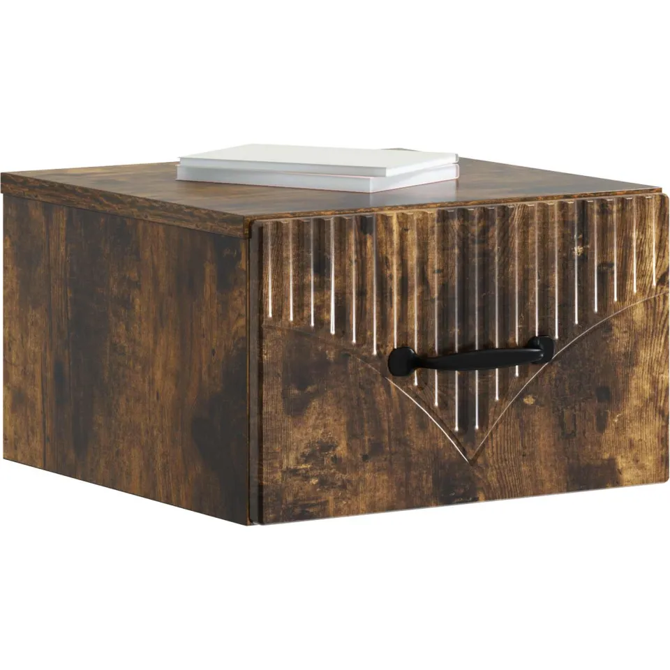 vidaXL Wandbeugel Bedkast 2 st Gerookt eiken 34,5 x 33 x 20 cm Bruin