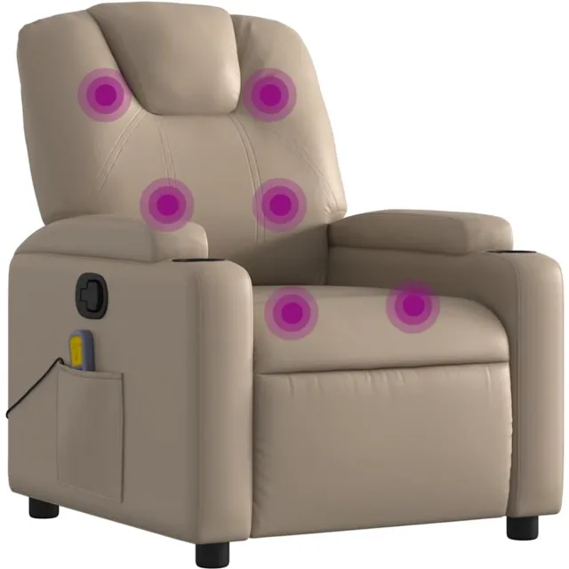 vidaXL Massagestoel - verstelbaar - kunstleer - cappuccinokleurig