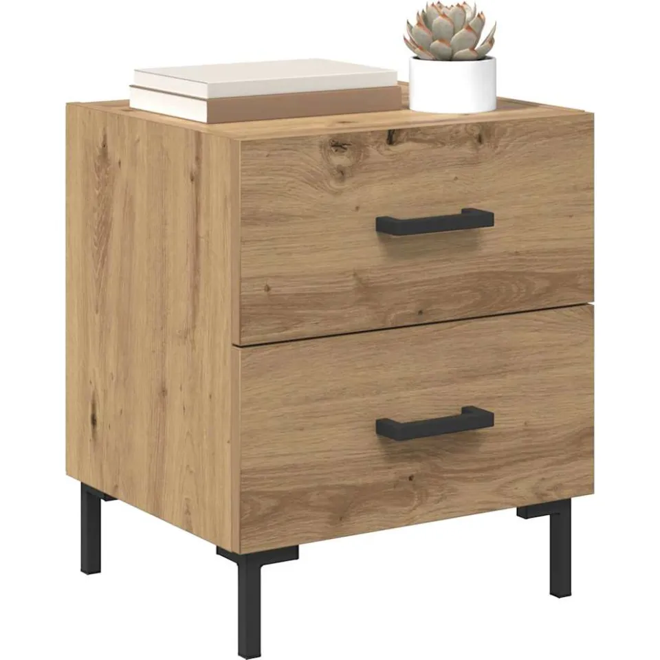 vidaXL Nachtkastje Artisan Eiken 40 x 35 x 47,5 cm Bewerkt hout Bruin