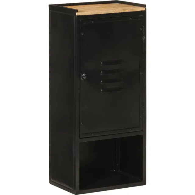 vidaXL Badkamerkast 40x27x90 cm ijzer en massief mangohout Bruin