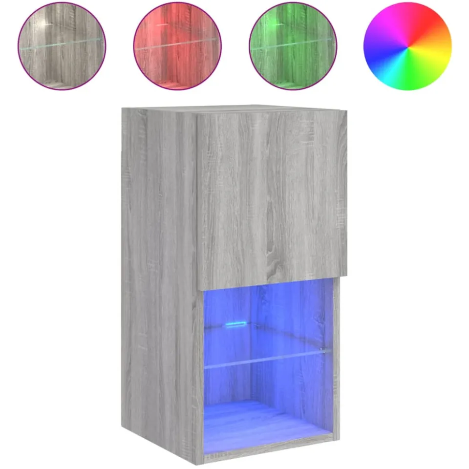 vidaXL Tv-meubel met LED-verlichting 30,5x30x60 cm grijs sonoma eiken