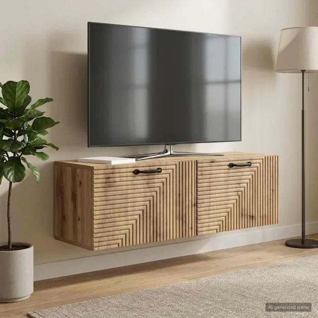 vidaXL Wandbeugel TV-kast 98 x 31 x 30 cm Artisanaal eiken Bruin