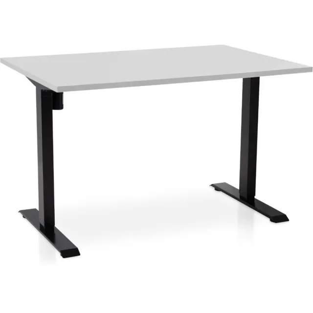 Multi Ratio Zit-sta bureau elektrisch verstelbaar - MRC EASY | 140 x 80 cm | inclusief stekkerdoos en kabelklemmen | frame zwart - blad grijs Zwart frame