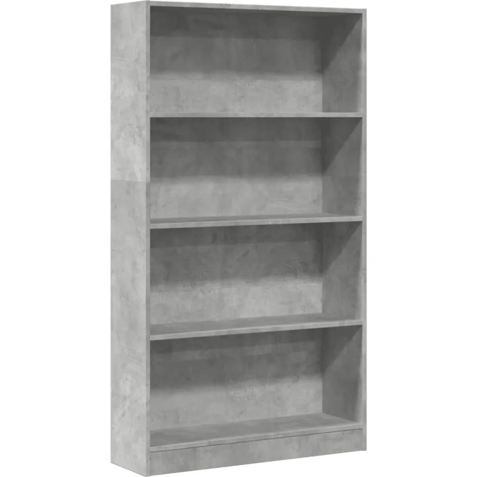 vidaXL Boekenkast 80x24x143 cm bewerkt hout betongrijs grijs, foto 3