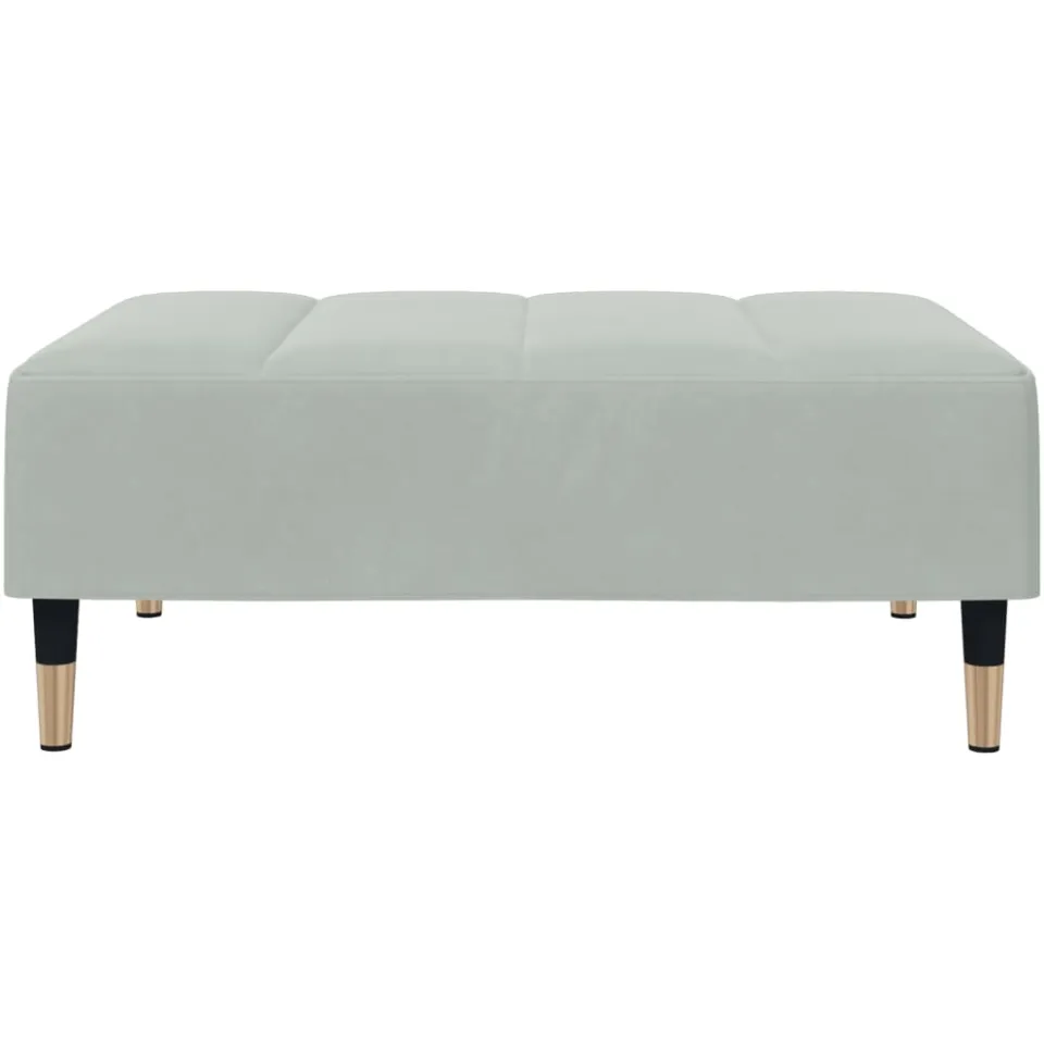 vidaXL Voetenbank 77x55x31 cm fluweel lichtgrijs grijs, foto 4