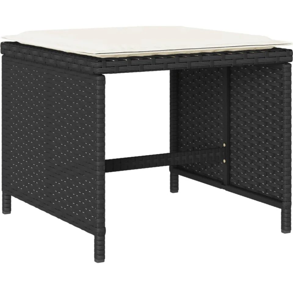 vidaXL 15-delige Tuinset met kussens poly rattan zwart, foto 4