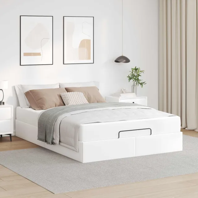 vidaXL Bedframe met matras Anders 2 st Wit PVC