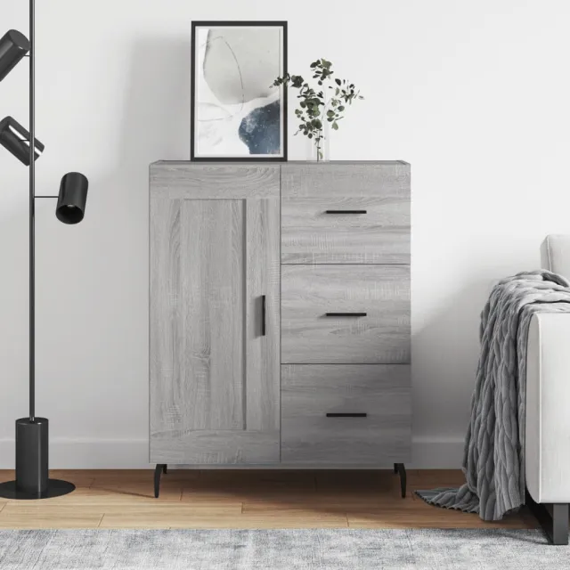 vidaXL Dressoir 69,5x34x90 cm bewerkt hout grijs sonoma eikenkleurig, foto 2