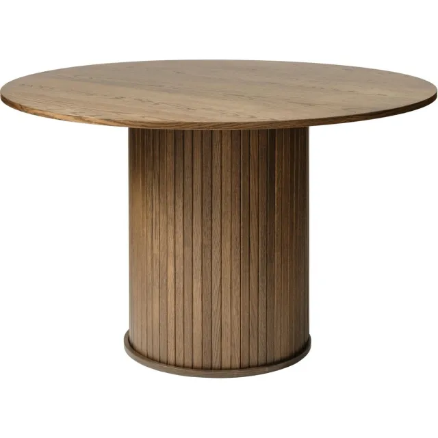 Giga Living Eettafel Eikenhout Donkerbruin - Ø120cm - 2-4 Personen - Tafel Nola - Giga Living