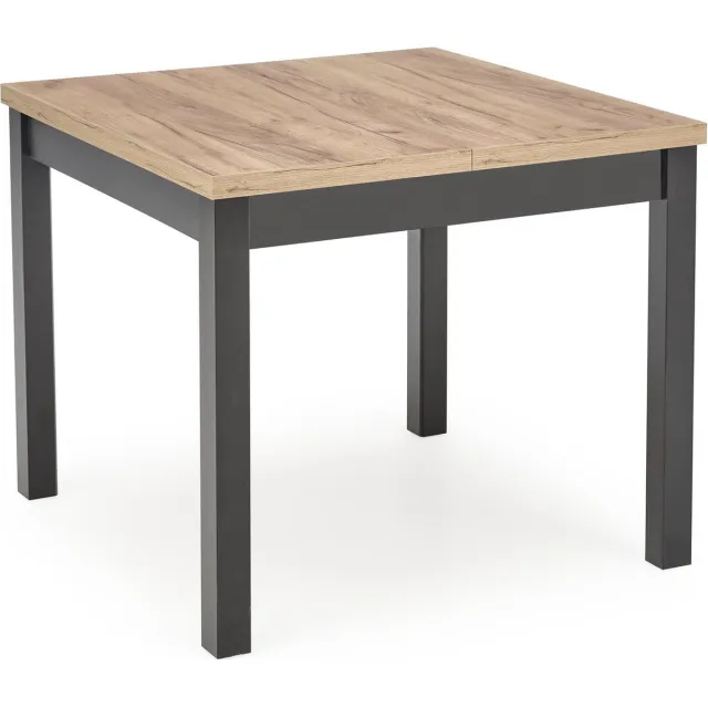 home style Vierkant eettafel Tiago Uitschuifbaar 90x90 cm eiken met zwart bruin