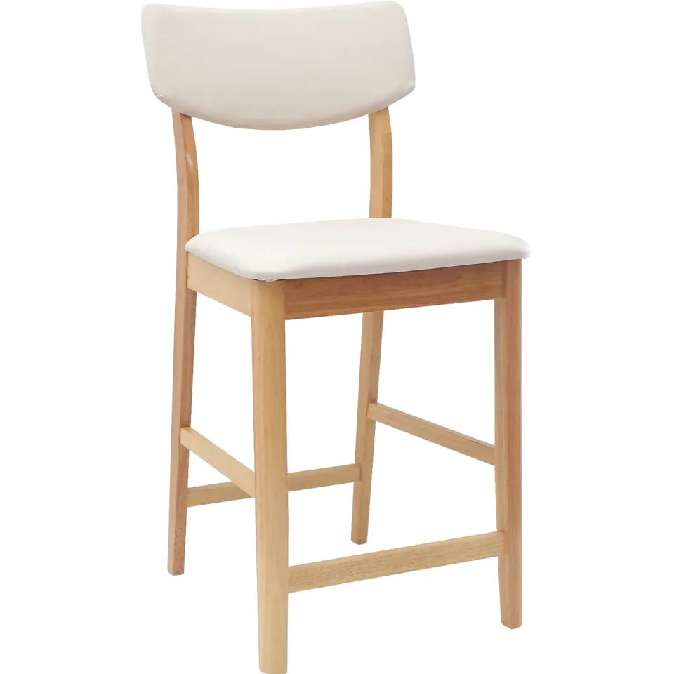 vidaXL Eettafelstoelen 2 st Massief Rubberhout Naturel 48 x 49 x 95 cm, foto 4