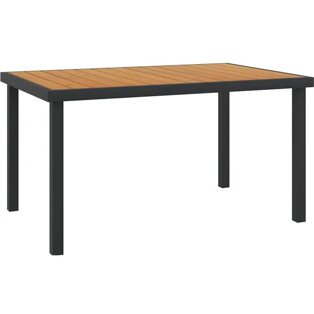 vidaXL Tuintafel 140x90x74 cm aluminium en HKC bruin, foto 2