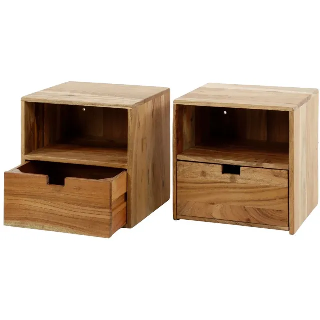 AnLi Style Nachtkastje Flat XS set/2 Houtkleurig
