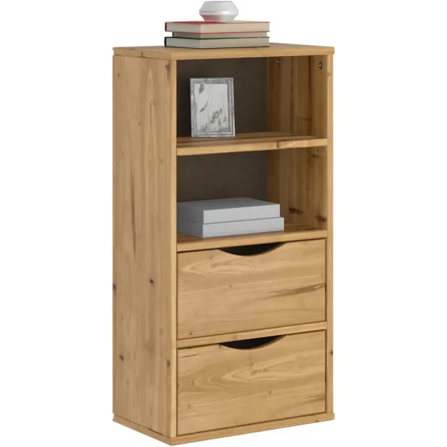 vidaXL Bijzetkast met lades 40x24x79 cm massief grenenhout Bruin