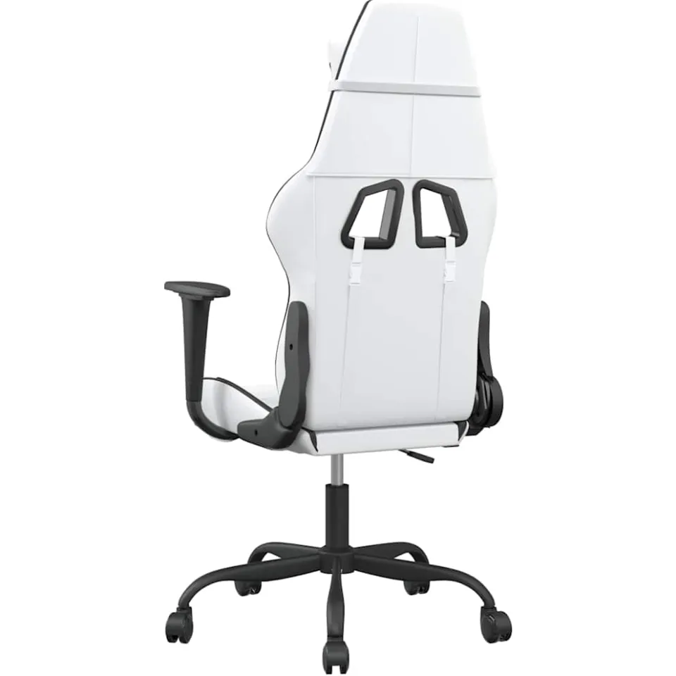 vidaXL Gamestoel kunstleer wit en zwart, foto 4