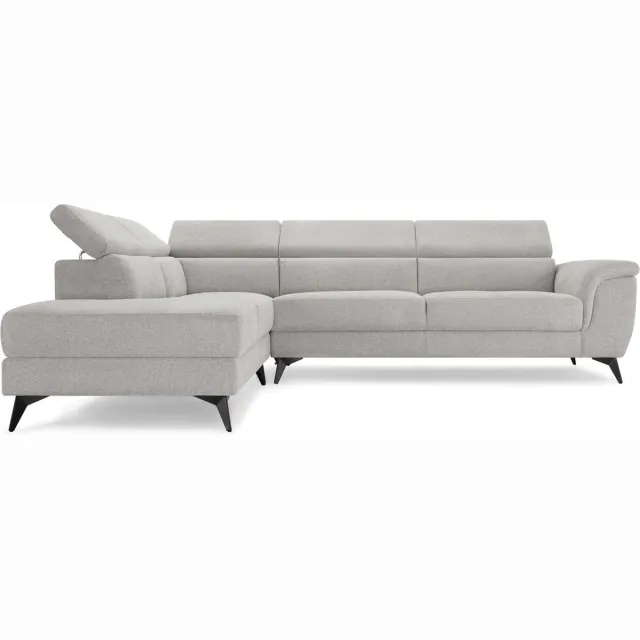 G***-M Hoekbank Links Grijs Stof - 290x95x90cm - Zitdiepte 55cm - Giga Meubel