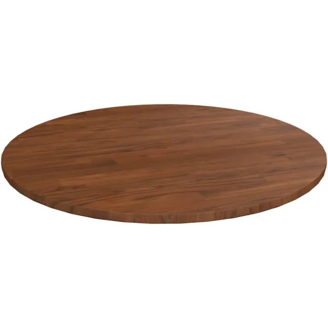 vidaXL Tafelblad rond Ø80x1,5 cm bewerkt massief eikenhout donkerbruin