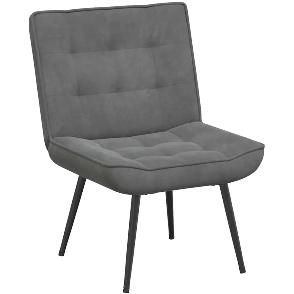 vidaXL Relaxstoel met voetenbank fluweel donkergrijs grijs, foto 3