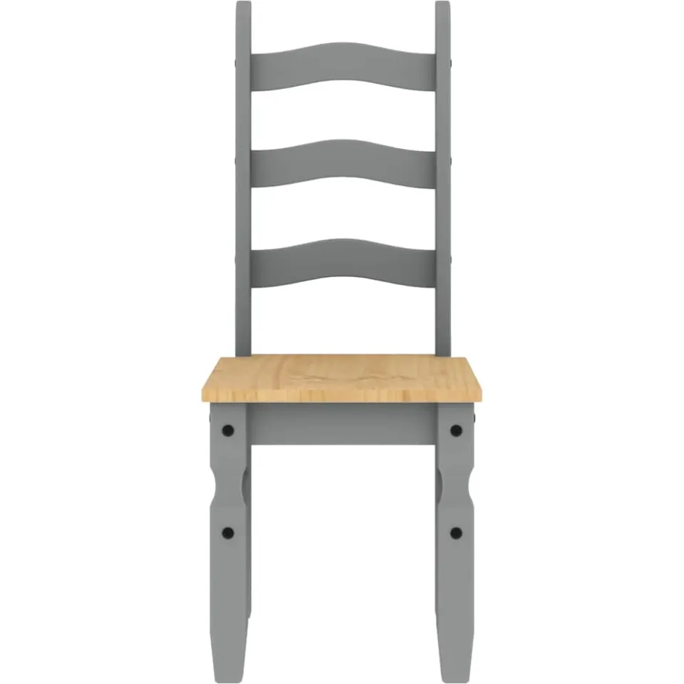 vidaXL Eetkamerstoelen 2 st Corona 42x47x107 cm grenenhout grijs, foto 4