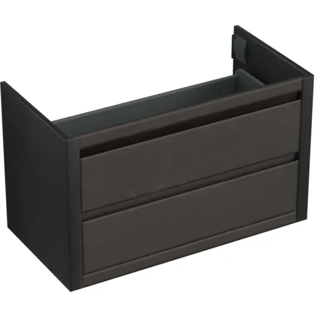 Forzalaqua Onderkast Forzalaqua Gela 100x51x60 Cm 2 Softclose Lades Eiken Black Oiled Zwart