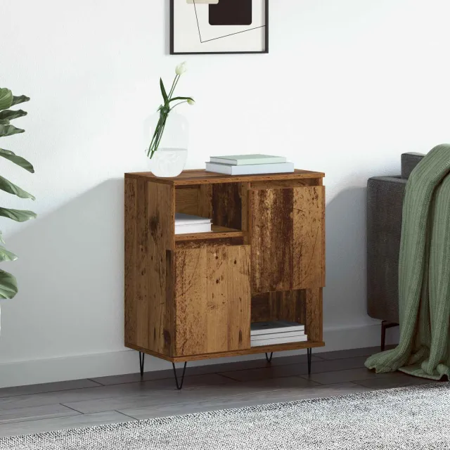 vidaXL Dressoir Oudhout 60 x 35 x 70 cm Bruin