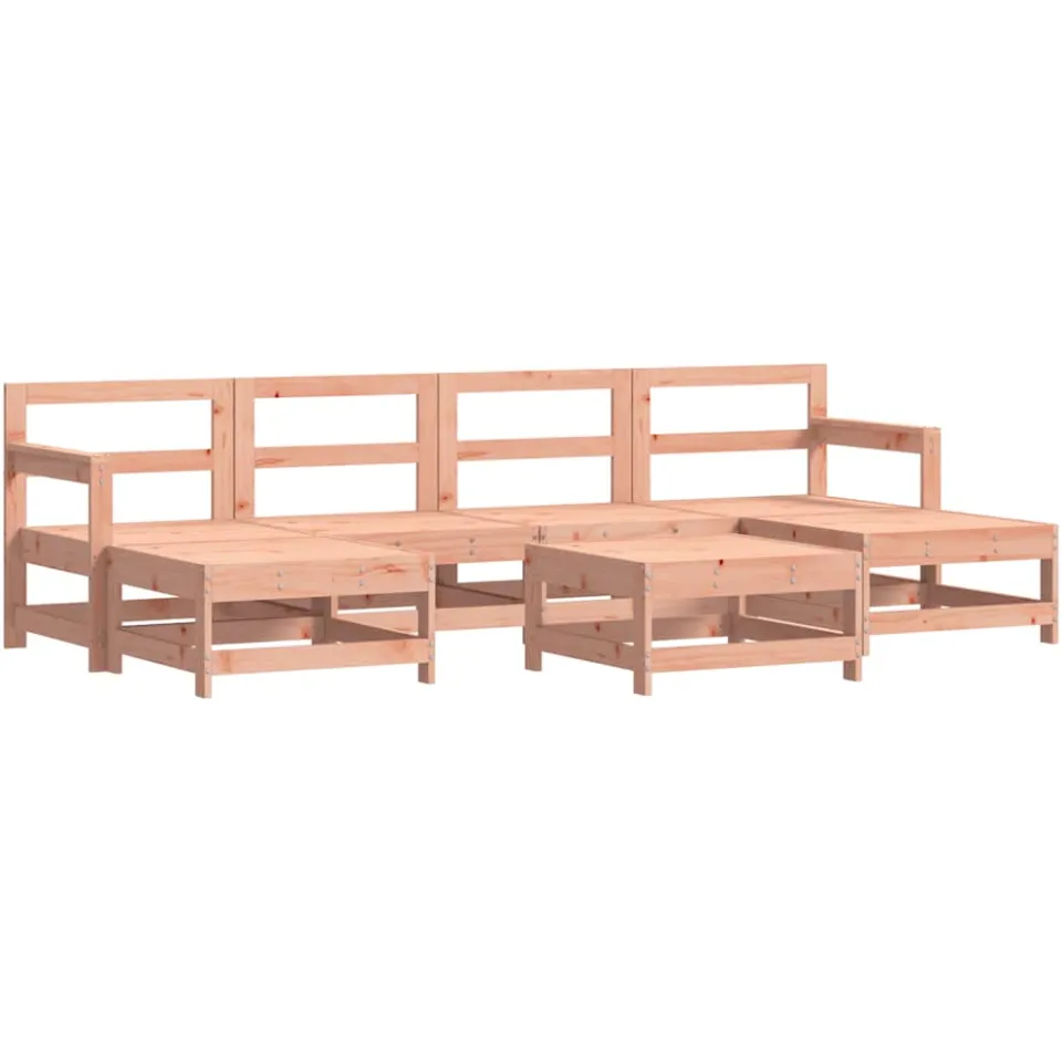vidaXL 7-delige Loungeset massief douglashout Bruin