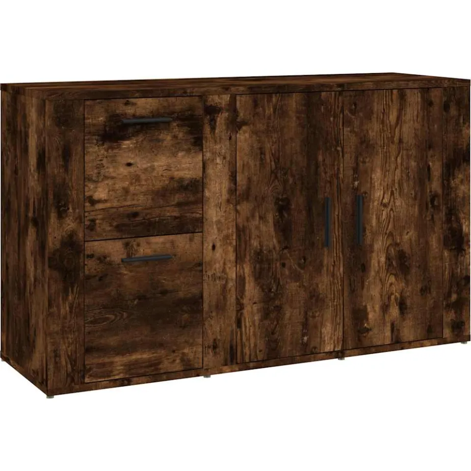 vidaXL Dressoir 100x33x59,5 cm bewerkt hout gerookt eikenkleurig Bruin