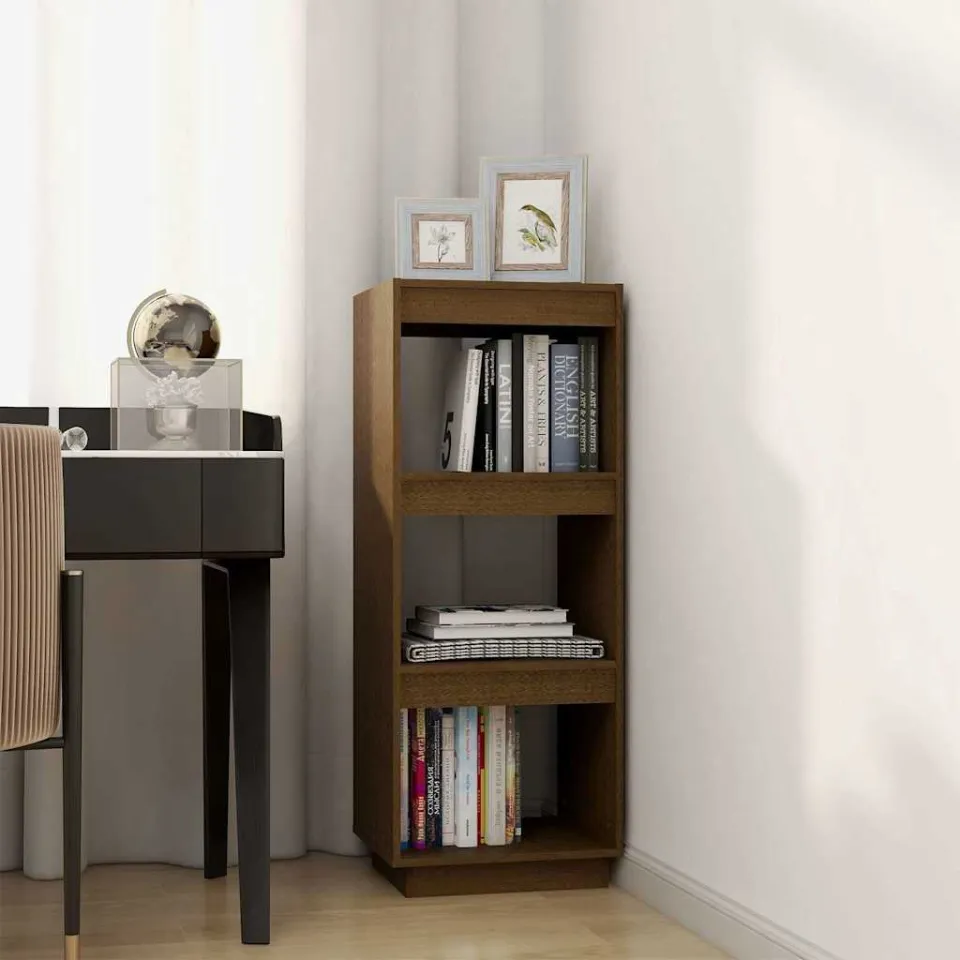 vidaXL Boekenkast/kamerscherm massief grenenhout honingbruin bruin, foto 3