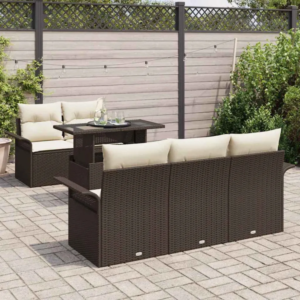 vidaXL Tuin Sofa Set 6 st Bruin [Synthetisch]: Poly Rattan, foto 3