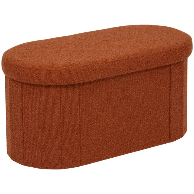 Atmosphera Créateur d'intérieur® Opvouwbare ovale Fink-poef 38x76 cm, amberkleurig Rouge ambre