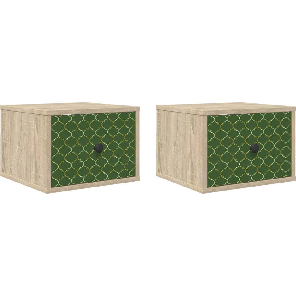 vidaXL Wandkastje GELEEN 2 st Sonoma Eiken 36 x 33 x 25 cm Bruin