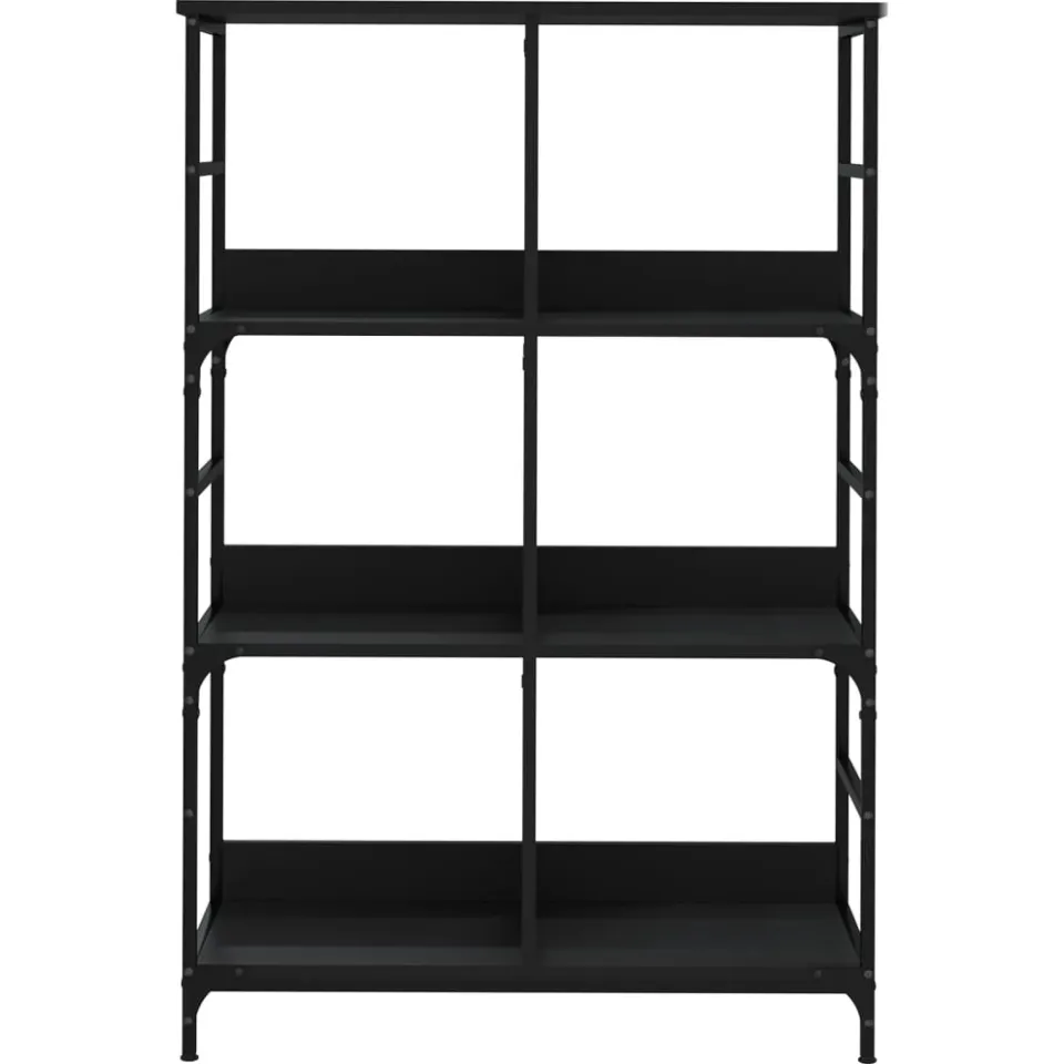 vidaXL Boekenrek 78,5x33x117,5 cm bewerkt hout zwart