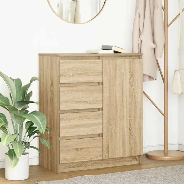 vidaXL Dressoir met lades 71x35x84 cm spaanplaat sonoma eikenkleurig, foto 2