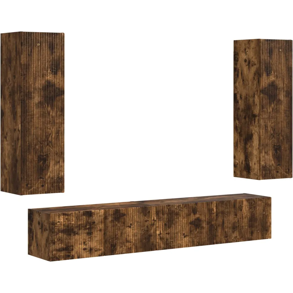 vidaXL Tv-meubelset 3 st 30 x 31 x 100 cm Gerookt eiken, foto 3