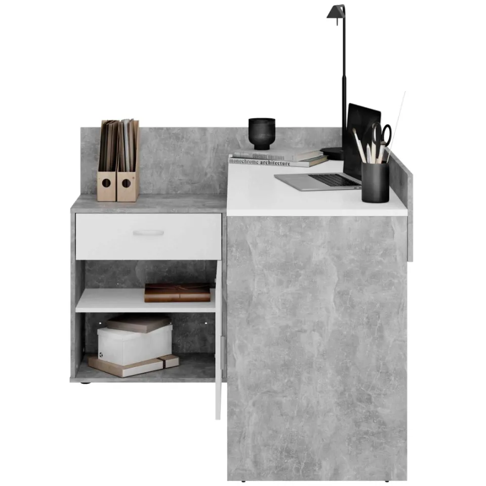 Bureau Samuel Beton grijs | wit, foto 3