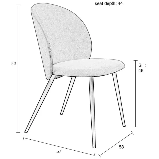 Zuiver Cozy eetkamerstoel beige, foto 3