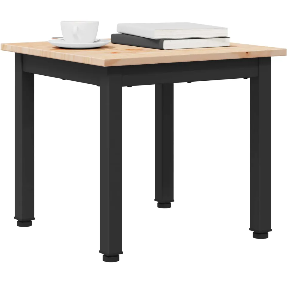 vidaXL Salontafel Naturel 40 x 40 x 36 cm Massief grenenhout, foto 2