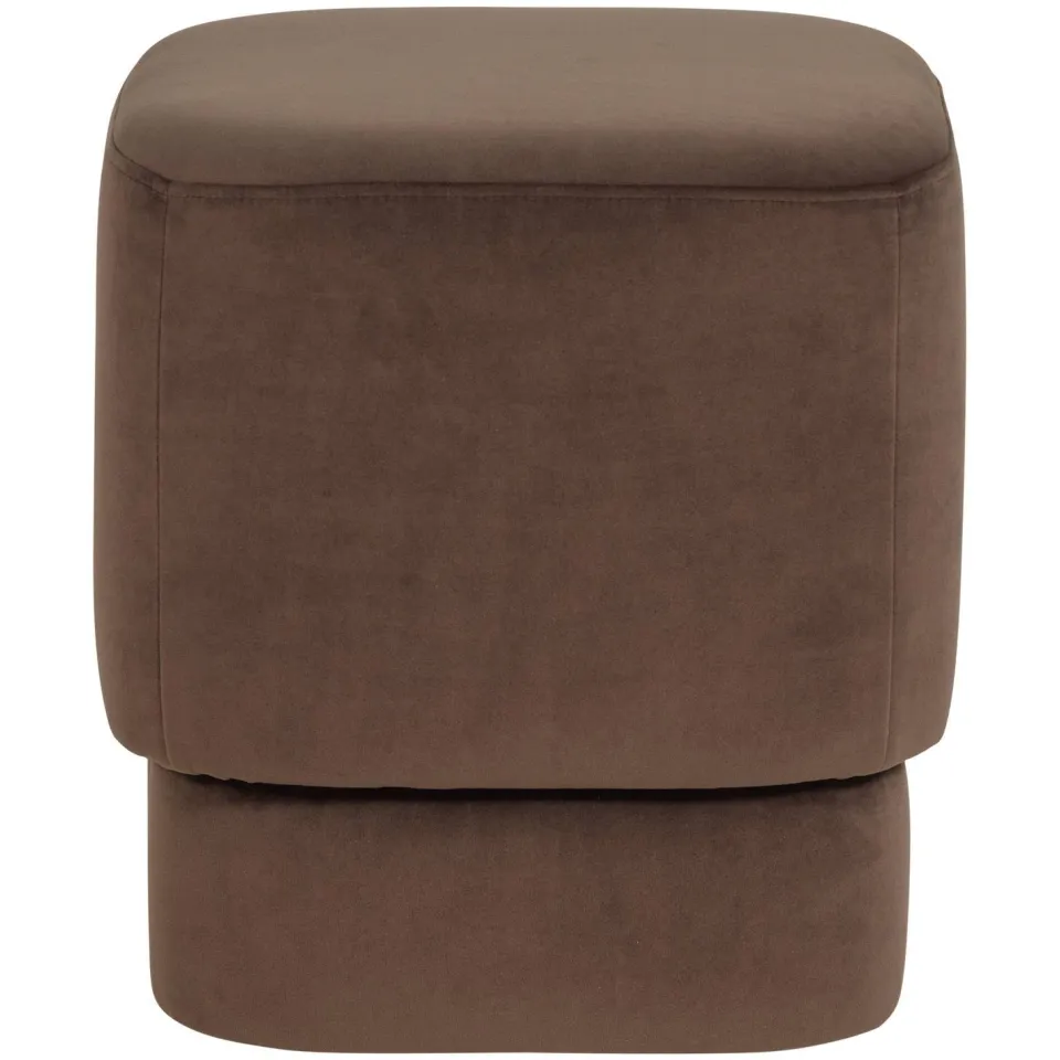 WOOOD Valen Poef - Velvet - Bruin - 42x40x40, foto 3