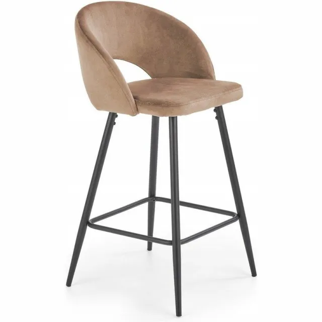 Intesi Achtergrond Kruk Selli - Beige Fluweel, 65cm Zithoogte