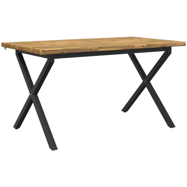 vidaXL Eettafel - met - levendige - rand - 140 - x - 80 - x - 75 - cm Wit en zwart