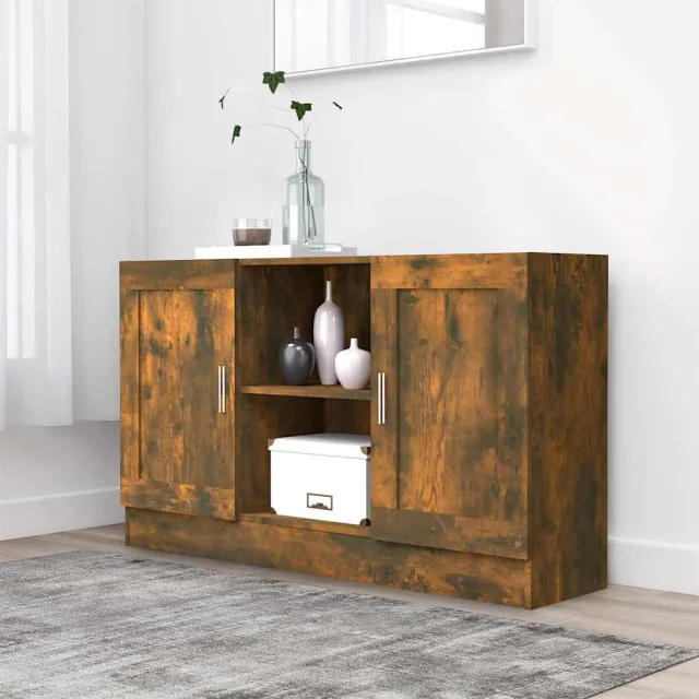 vidaXL Dressoir 120x30,5x70 cm bewerkt hout gerookt eikenkleurig Bruin