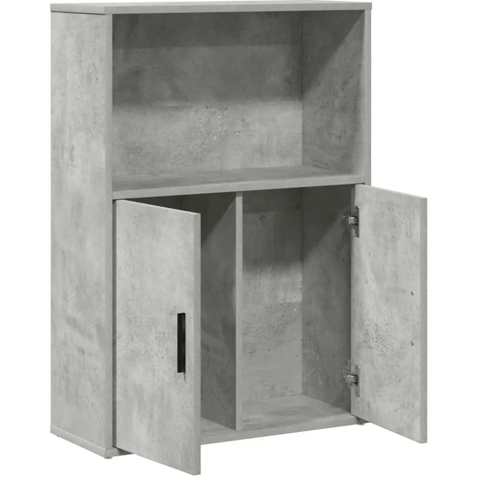 vidaXL Boekenkast 60x24x85 cm bewerkt hout betongrijs grijs, foto 4