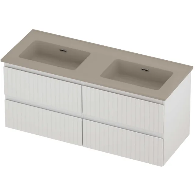 Proline Tribute Badmeubelset Porselein Elegant 4 Laden 120x46x54 cm Mat Crème Cotton Glans Wit
