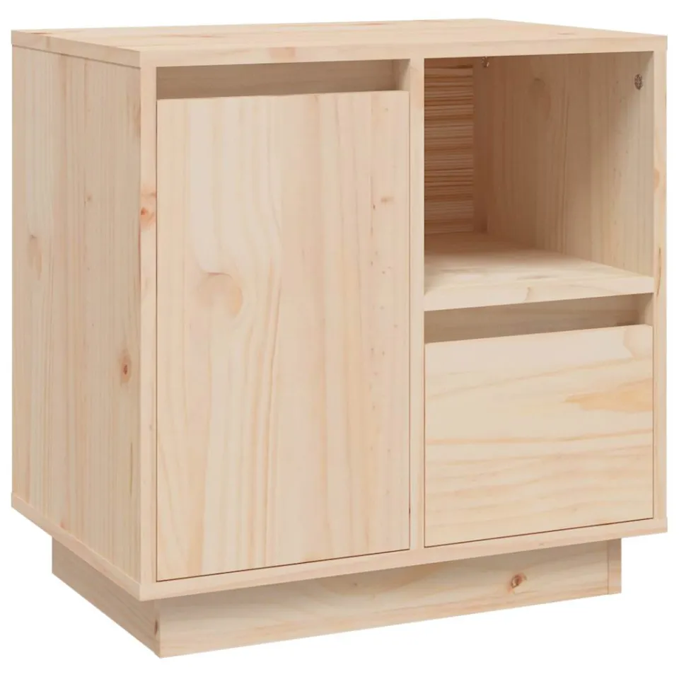 vidaXL Nachtkastje 50x34x50 cm massief grenenhout Bruin
