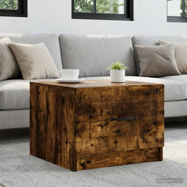 vidaXL Salontafel Gerookt eiken 49 x 50 x 37 cm Bewerkt hout, foto 2