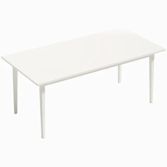 ZYLARO Eettafel Voor 8 Personen - Moderne Keukentafel Met Massief Houten Poten - 180 cm - Crème